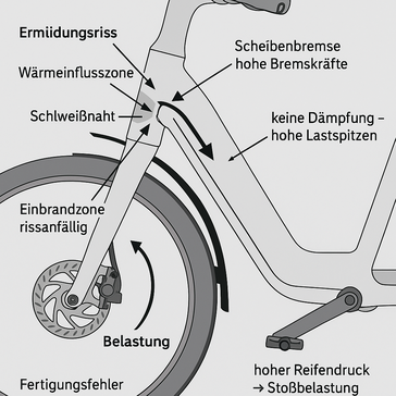 Möglicher Konstruktions- oder Fertigungsfehler ©velotech.de