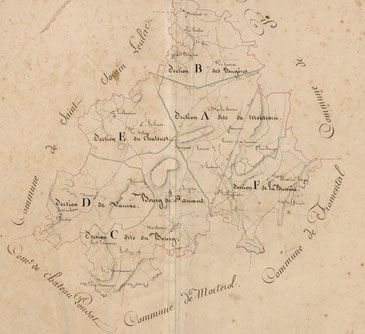 Cadastre Napoleonien de Saint-Amand-Magnazeix en 1829