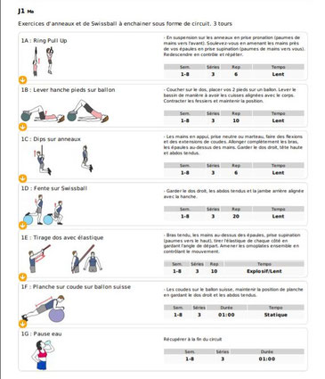 Exemple d'un programme sportif