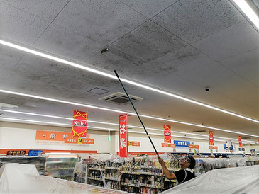 カビ取り作業中