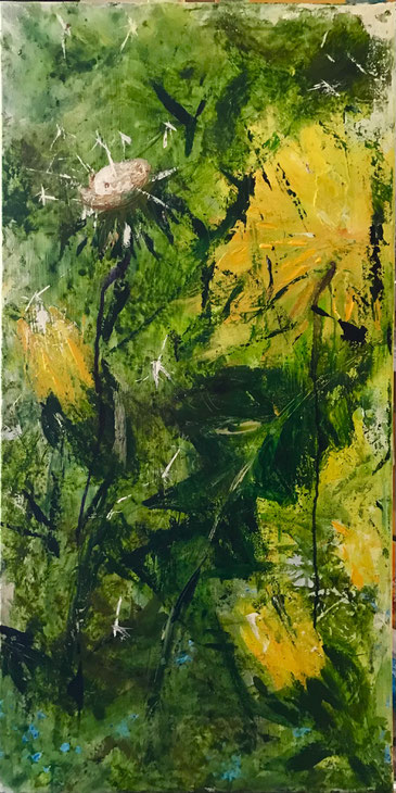 "Lieblingsblume" , Thema Erneuerung , Acryl , 50x100 cm , B383