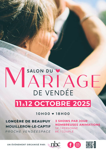 Salon du Mariage de Vendée 11 et 12 Octobre 2025