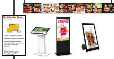outdoor display, touchscreen, stele Kundenstopper Public Displayreihe
