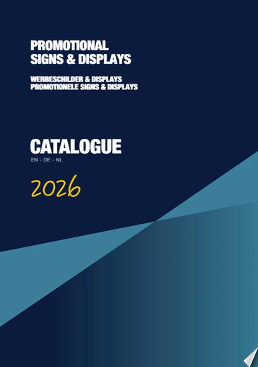 Katalog für Messedisplays und Werbeschilder 2026
