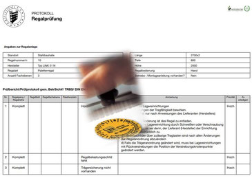 Regalprüfung Protokoll - Regalinspektion bestanden. www.lagerconsulting.at