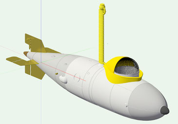 Rendering der CAD Zeichnung "Delphin"