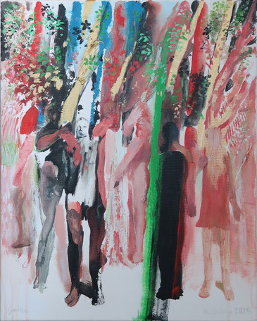 Garten 1, 2024, Acryl auf Leinwand, 50x40cm
