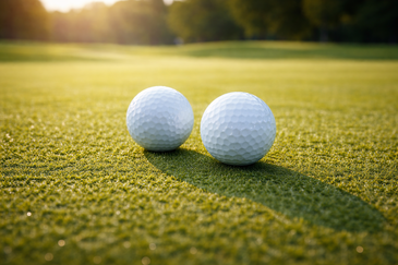 Zwei gleiche Golfbälle