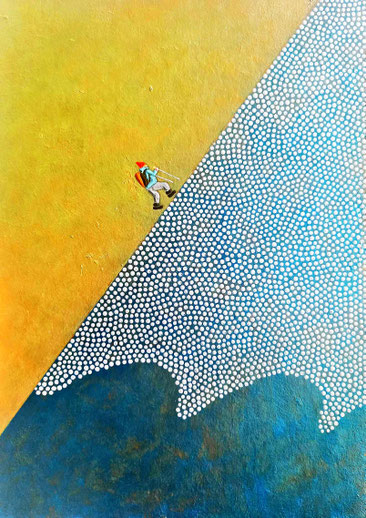 「えっさほいさ」アクリル画　210×148mm