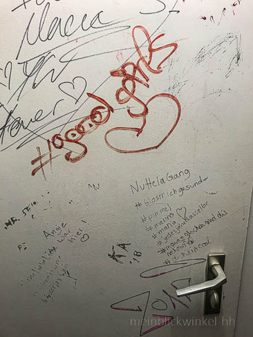 Graffiti Tür Mädchen Toilette WC Türgriff Damentoilette Herz