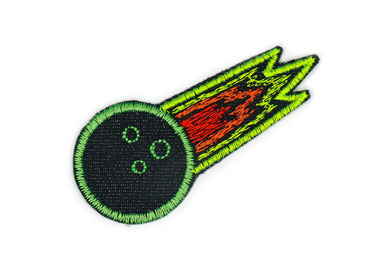 kleiner gestickter Komet Patch in neon