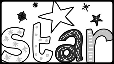 Star_Buchstaben und Wörter malen