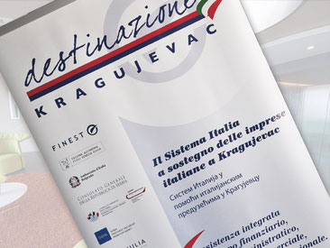 Particolare banner roll.-up convegno - personalizzato 