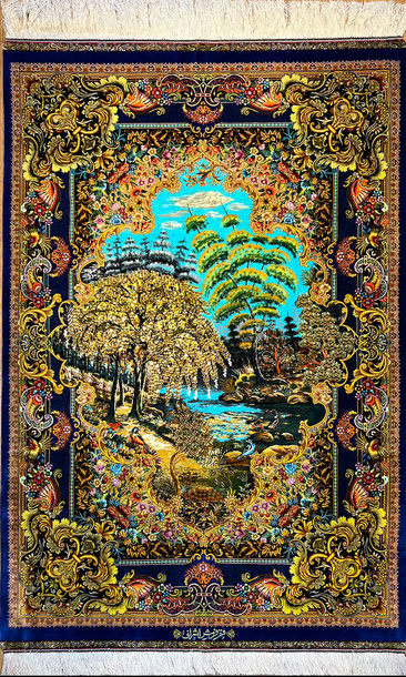 QUM SILKザロニム150x100 - ペルシャ絨毯 キリム ペルシャン QUM SILKザロニム150x100 - ペルシャ絨毯 キリム ペルシャン