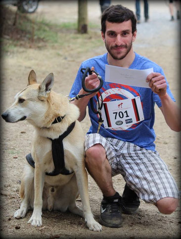 Mon chien et moi ont n'a fini à la 3 place dans une course de canicross au Mont-tramblant
