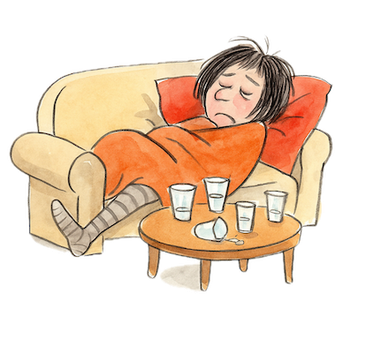 Müde, traurige und überforderte Person liegt auf dem Sofa, Symbol für ADHS, Emotionen und Momente von Melancholie.