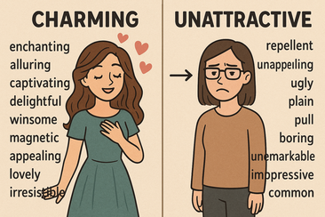 Charming - Sinónimos y antónimos en inglés - Ejercicio interactivo.