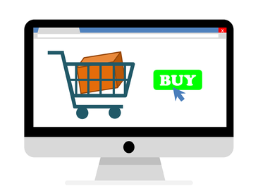 Online-Shopping im Internet am Laptop