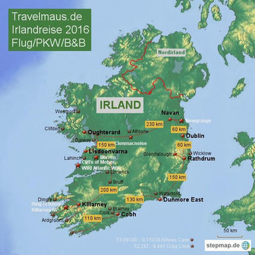 Ausgewählte Ziele der Travelmäuse in Irland.