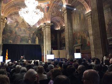 Palau de la Generalitat, conducció de l'acte a càrrec de Maria Cusó