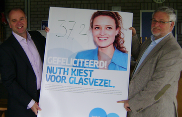 In de gemeente Nuth stapte 37,2% van de gezinnen en bedrijven over op glasvezel met behulp van Eising-Kempen.