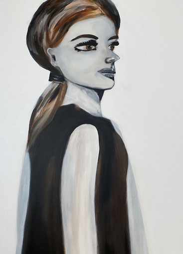 THE BRIDE WEARS BLACK, acrylic on canvas, 100 x 70 cm