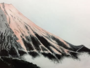 アート・ムトウ｜末岡信彦｜釉描色絵 富嶽黎明 陶額