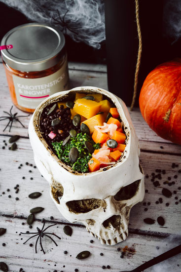 halloween bowl dein grusel rezept fermentierte Karottensticks