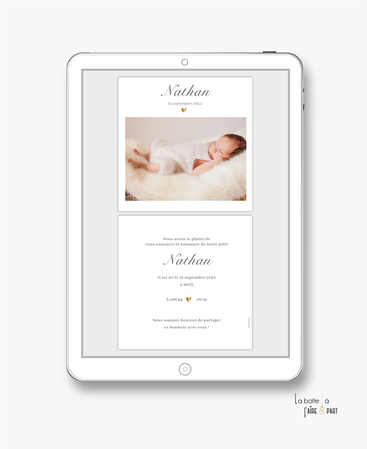 faire-part naissance fille-numérique-faire part électronique-faire part digital-pdf numérique-faire part connect-à imprimer-faire-part à envoyer par sms-mms-par mail-réseaux sociaux-whatsapp-facebook-photo-coeur-carré
