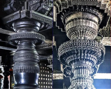 Image 2: Carved temple pillars at Belur, Karnataka (Photo courtesy: Google Images)