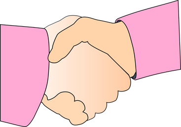Handshake nach einem fairen Verkauf, bei dem Verkäufer und Käufer beide glücklich über den Deal sind.