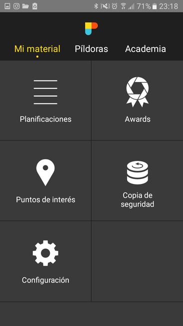 Planificacions, punts d' interès i configuració