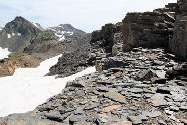 Anciennes carrières d'ardoise à la Lauzière, à 2700m.