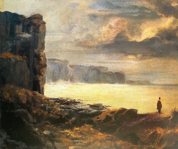 Léon Cogniet, Falaise et mer au bourg d'Ault, huile sur toile, 1874 © courtoisie Musée des Beaux-Arts d’Orléans.