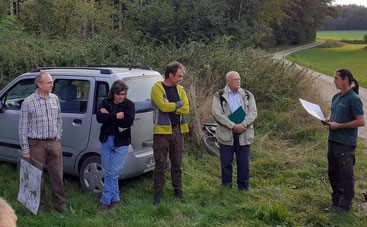 Von links: Dr. W. Kornder, Rochus Grün (BN-Ortsgruppe), Dr. R. Straußberger, Prof. Dr. Schölch, Matthias Kraft