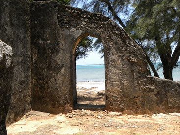 Una sezione delle rovine di Jumba La Mtwana a Kilifi