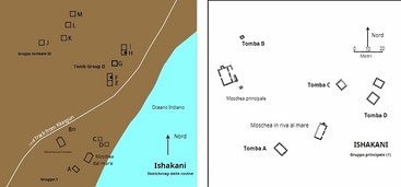 Mappa di Ishakani e  Pianta del gruppo principale (gruppo I) a Ishakani