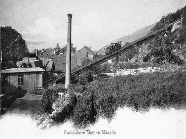 Wasserpumpstation mit Dampfmaschine bei der Drahtseilbahnstation Pasquart.