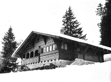Hornegglihütte des Skiklub Bern. Foto: A. Gyssi. Repr. Ski, Jahrbuch des Schweizerischen Ski Verbands, 5. Jahrgang, Bern, 1909, S.54
