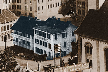 Bei der Rosiusstrasse musste die Häuserzeile mit Bäckerei (ehemalige Obere Mühle) dem nord-östlichen Pavillon vom Technikum Platz machen. 