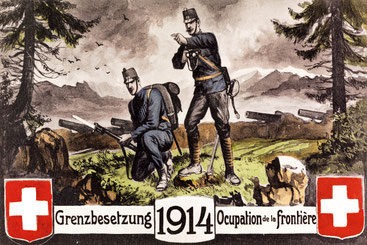 Grenzbesetzung 1914. Foto: Bildarchiv der ETH-Bibliothek Zürich, Fel 017058-RE, Public Domain