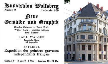 Inserat der NZZ, 16. 5. 1924. Ehem. Standort der Ausstellung. Foto: Roland zh, Wikipedia, CC BY-SA 3.0