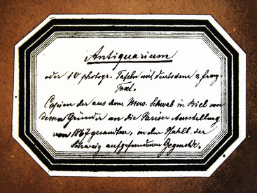 Antiquarium von Friedrich Schwab, 1867, Sammlung Stadtbibliothek Solothurn.