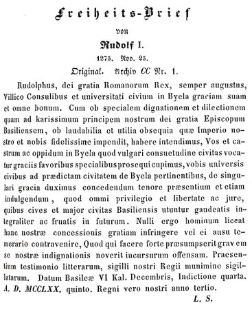 Repr. aus Denkschrift der Burgergemeinde der Stadt Biel an die hohe eidgenössische Bundes-Versammlung 1849.