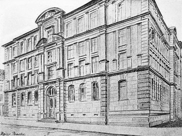 Das Gymnasium am Waisenhausplatz. Repr. aus Das Neue Gymnasium auf dem Kirchenfeld, V Büchler u. Co., Bern, 1926, S. 7