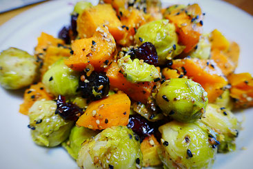 Süßkartoffel-Rosenkohl-Topf