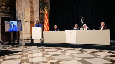 L'Hble. Sra. Laura Borràs, Consellera de Cultura i comissària de l'Any Montserrat Abelló