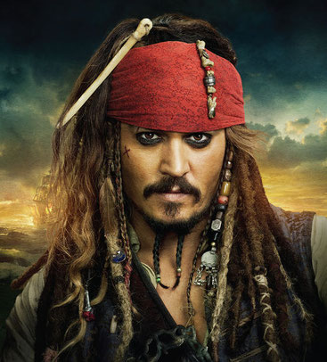 El capità Jack Sparrow de les pel·lícules "Pirates del Carib", interpretat per Johnny Depp