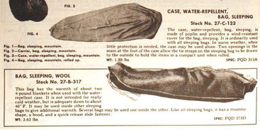 Extrait du Quatermaster Supply Catalog 1946
