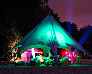 star-tent for corporate beach event